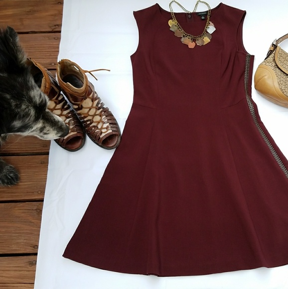 Robe Ann Taylor En Dentelle Rouge Bordeaux – Taille 18, Neuve Avec étiquette, Style A-Line Pour Soirée
